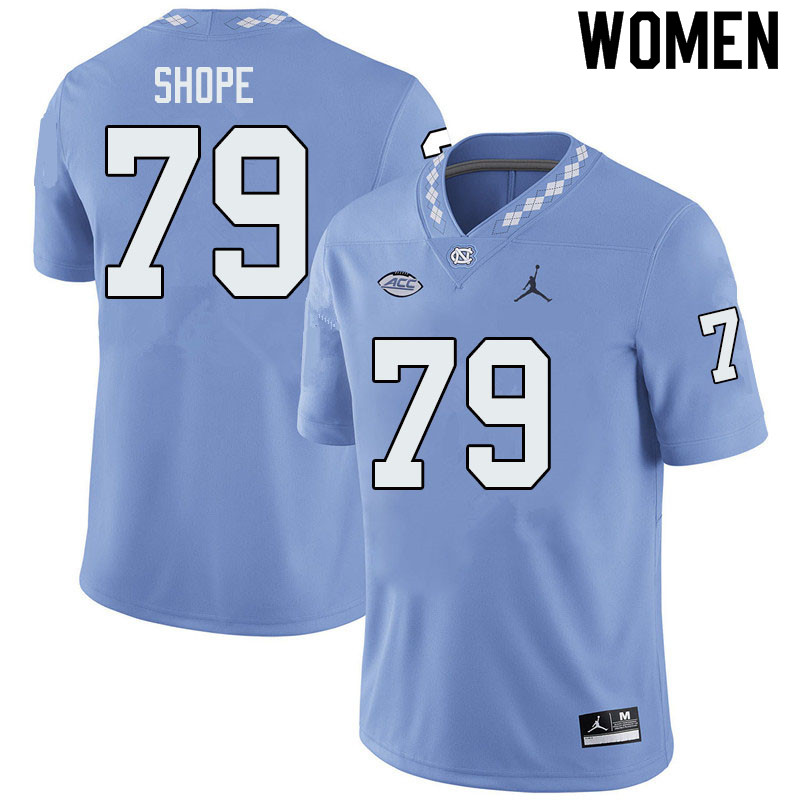 Jordan Brand Women #79 Hunter Shope North Carolina Tar Heels College Football Jerseys Sale-Blue